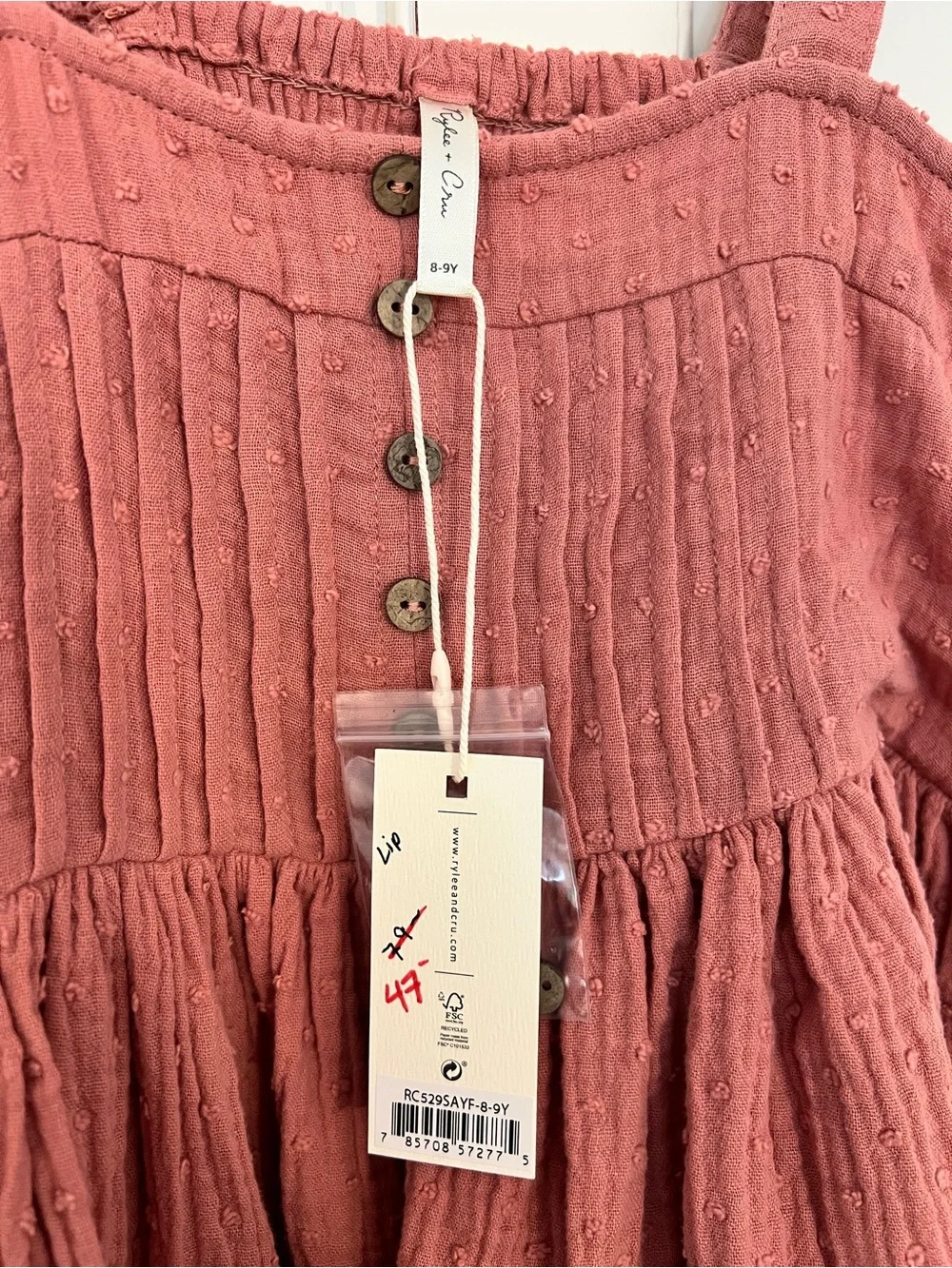 Rylee + Cru Dusty Rose Cotton Sundress